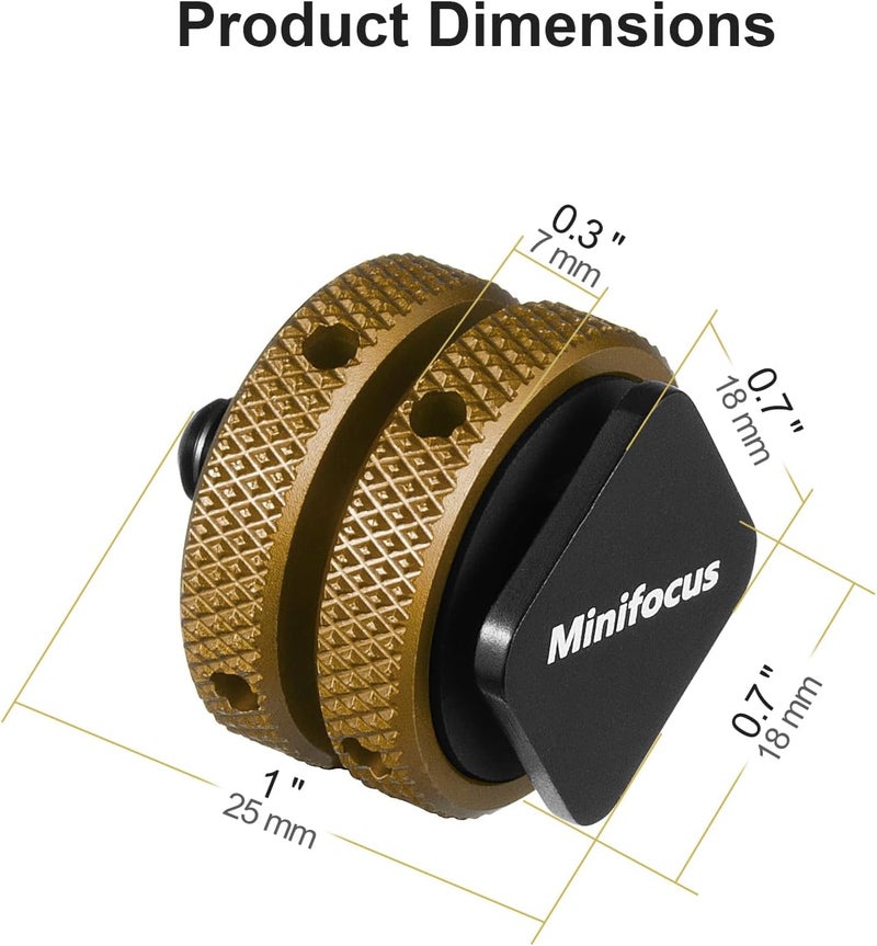 MINIFOCUS 4 Packs Camera Hot Shoe Mount Adapter, Double Nut with 1/4" and 3/8" Aluminum Alloy Tripod Screw Flash Shoe Mount for LED Monitors, Microphone, DSLR Field Monitor - Image 5